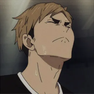 🥞 Anime, Pot, Zmęczony, Mężczyzna, Wyczerpany telegram sticker