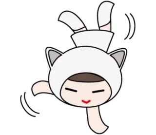 🙃 chat, animé, chibi, mignon, dessin animé telegram sticker