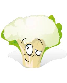 🤔 cavolfiore, verdura, cibo, cartone animato, carino, salutare whatsapp sticker