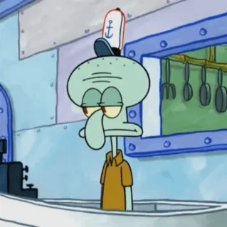 🍔 Squidward Tentacles SpongeBob SquarePants Carlo Tentacule, Bob l'éponge, Dessin animé, Animation, Personnage, Nickelodeon telegram sticker