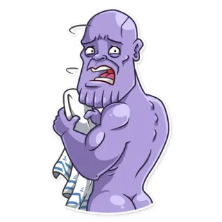😨 Thanos marvel, cartoon, superhero, villain telegram sticker