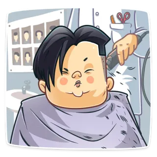 💇 haircut, barber, hairdresser, grooming, hairstyle, cartoon telegram sticker