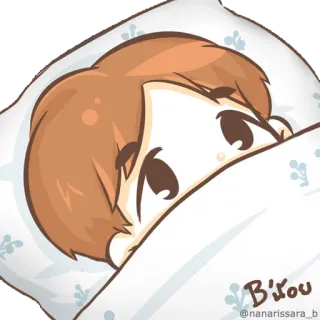 😴 B'jou
@nanarissara_b buồn ngủ, dễ thương, đang ngủ, giường, gối, hoạt hình, nhân vật hoạt hình telegram sticker