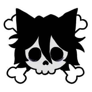 ☠️ 해골, 고양이, 뼈, 만화, 고스 telegram sticker