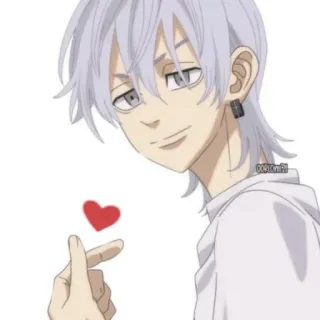 ❤️ anime, character, fanart, heart, cartoon, illustration, aesthetic whatsapp sticker