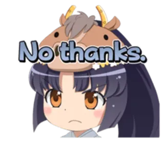 🙄 No thanks. anime, no thanks, chibi, cartoon telegram sticker