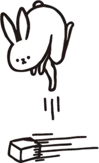 🐰 conejo, animal, blanco, negro telegram sticker
