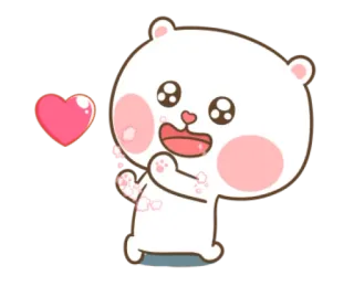 🥰 dibujo animado, animal, oso, lindo, corazón, amor telegram sticker