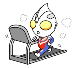 🏃 Ultraman Ultraman, Treadmill, Olahraga, Kartun, Lari telegram sticker