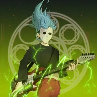 ❤️ Sally Face video game, horror, guitar, Sally Face, character, mask telegram sticker
