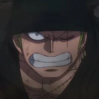 🧩 Zoro One Piece Anime, Spadaccino, Pirata, Sfregiato, Determinato telegram sticker