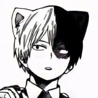 🖤 Shoto Todoroki My Hero Academia Shoto Todoroki, My Hero Academia, Anime, Manga, Kocie uszy telegram sticker