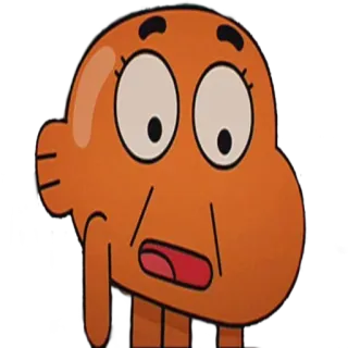 😨 Darwin Watterson The Amazing World of Gumball dibujo animado, pez, naranja, animación whatsapp sticker