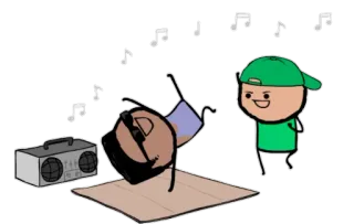 💃 音乐, 跳舞, 卡通, 派对, 庆祝, 酷 whatsapp sticker