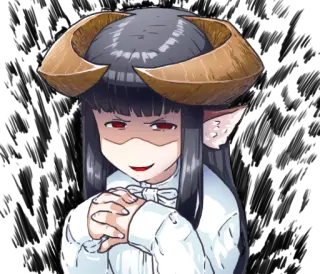 😏 アニメ, 悪魔, 女の子, 角, キャラクター telegram sticker