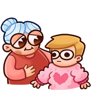 ☺️ nonna, nonna, ragazzo, famiglia, amore, carino whatsapp sticker