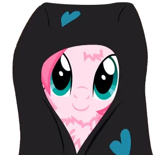 😌 pony, animal, cartoon, hoodie telegram sticker