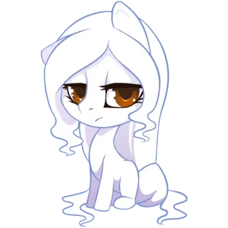😏 Poney, Dessin animé, Mignon, Animal, Cheval, Triste telegram sticker