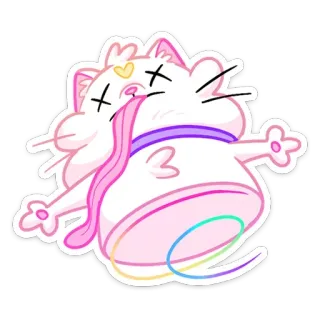 😵 кот, мертвый, мультфильм, стикер, животное, иллюстрация telegram sticker