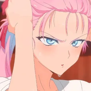 😤 anime, manga, girl, pink hair, cute telegram sticker