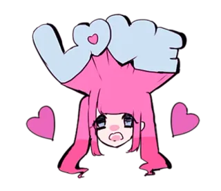 ❤ LOVE Liebe, süß, Herzen, rosa, Cartoon whatsapp sticker
