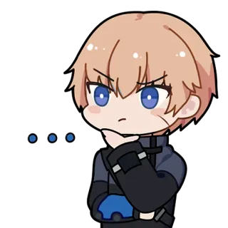 🤔 ... 考えている, ちび, かわいい, 真剣 telegram sticker
