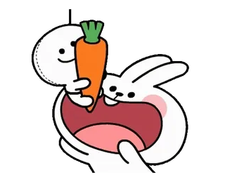😋 заяц, кролик, морковь, милый, животное telegram sticker