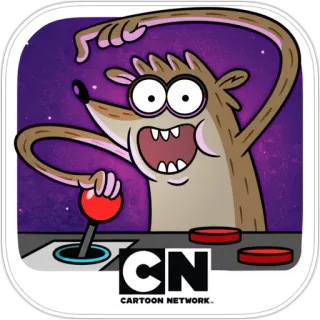 😃 Rigby Regular Show CN CARTOON NETWORK cartoon, arcade, game, Cartoon Network, Regular Show, Rigby telegram sticker