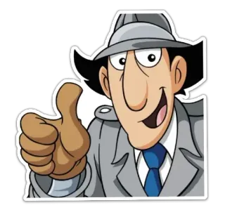 👍 Inspector Gadget Kreskówka, Inspektor Gadżet, Kciuk w górę, Pozytywny, Postać telegram sticker