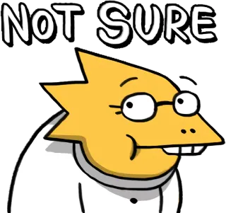 😐 Alphys Undertale NOT SURE Alphys, Undertale, Jeu vidéo, confus, incertain telegram sticker
