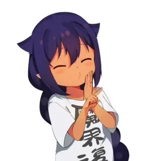 😉 堕天界覆滅 Anime, Manga, Telinga kucing, Gadis, Kulit gelap telegram sticker