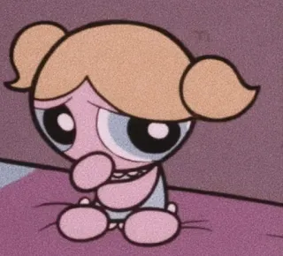 💎 Bubbles The Powerpuff Girls cartone animato, Bubbles, triste, Le Superchicche, carino telegram sticker
