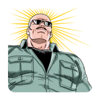 😎 homem, óculos de sol, careca, personagem, desenho animado, retrato telegram sticker