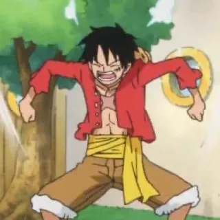 😠 Luffy One Piece Аниме, Мультфильм, Манки Д. Луффи, Ван Пис, Сёнен whatsapp sticker