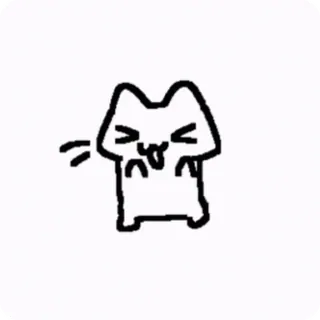 😆 cat, animal, cartoon, cute, kawaii, simple, drawing telegram sticker