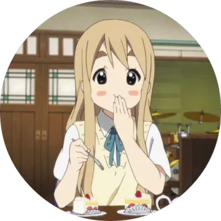 😁 Anime, Ragazza, Mangiare, Torta, Dolce whatsapp sticker