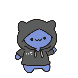 🔵 $YFI pegatina, dibujo animado, animal, lindo, sudadera con capucha telegram sticker