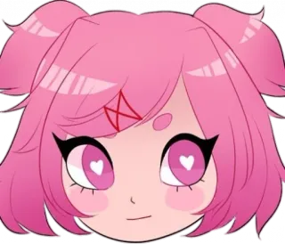 😍 Natsuki Doki Doki Literature Club! anime, manga, Natsuki, Doki Doki Literature Club!, słodkie, oczy w serca telegram sticker