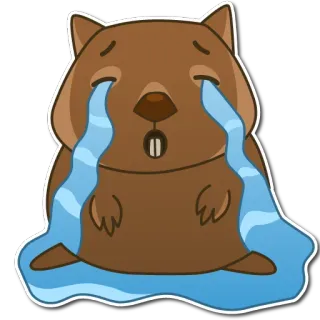 😭 wombat, llorando, triste, animal, emoción telegram sticker