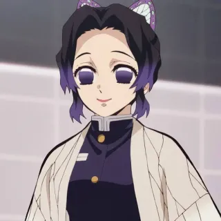 🙂 Shinobu Kocho Demon Slayer 애니메이션, 귀멸의 칼날, 코쵸우 시노부, 캐릭터, 일본 애니 telegram sticker