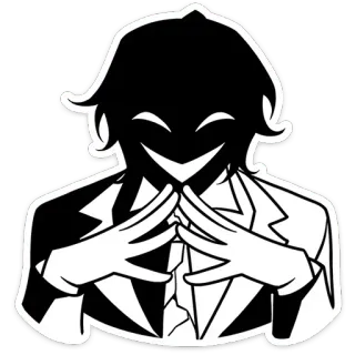 😈 персонаж, тень, жуткий, зловещий, злодей, силуэт telegram sticker