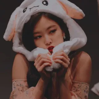 🌹 phụ nữ, mũ tai thỏ, dễ thương, thời trang, Hàn Quốc telegram sticker