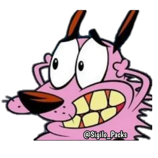 😱 Courage Courage the Cowardly Dog @Sigilo_Packs Мультфильм, Собака, Кураж, Испуганный, Смешной, Кураж трусливый пес telegram sticker