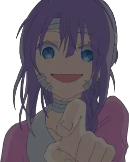 👆 anime, girl, pointing, cartoon whatsapp sticker