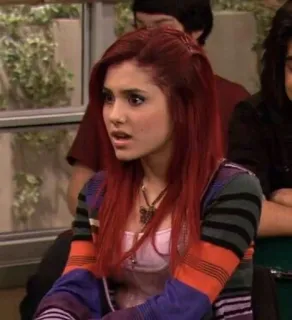 🤍 Cat Valentine Victorious Cat Valentine, Victorious, Ariana Grande, Teenie-Drama, Nickelodeon whatsapp sticker