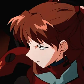 😑 Asuka Langley Soryu Neon Genesis Evangelion anime, character, redhead, evangelion, asuka telegram sticker