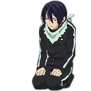 😣 Yato Noragami Аниме, Ято, Норагами, Персонаж, на коленях whatsapp sticker