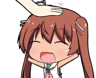 ❤️ アニメ, マンガ, ちび, 頭ぽんぽん, ハッピー telegram sticker
