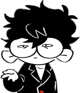 🖐 Dibujo animado, Personaje, Gafas, Traje, Blanco y negro telegram sticker