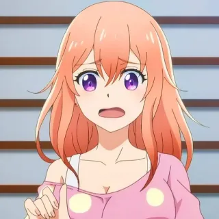 😰 Anime, Dziewczyna, Słodkie, Zmartwiona, Różowy telegram sticker